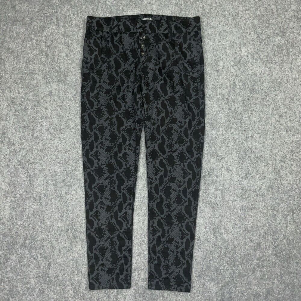 FLOG Pants Womens Size 28 Black Gray Snake Skinny Pull on